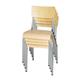 Bolero Cantina Side Chairs with Wooden Seat & Backrest Galvanised (4 Pack)