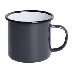 Olympia Enamel Mug Grey 350ml (Pack of 6)