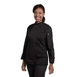 Chef Works Hartford Lightweight Zip Womens Chef Jacket Black L