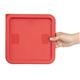 Hygiplas Square Food Storage Container Lid Red Medium