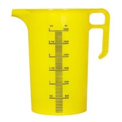 Pro-Measures Polypropylene Measuring Jug Yellow 3Ltr