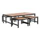 Bolero Steel and Acacia Low Coffee Table 1200x800mm