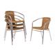 Bolero Aluminium and Natural Wicker Chair (4 pack)