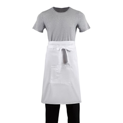 Whites Bistro Apron Polycotton White with Pocket 1000x700mm
