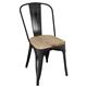 Bolero Bistro Side Chairs with Wooden Seat Pad Black (4 Pack)
