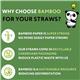 Cheeky Panda Bamboo Paper Straw Black Stripes (Pack of 250) 0111129