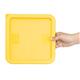 Hygiplas Square Food Storage Container Lid Yellow Medium