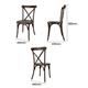 Bolero Manhattan Cross-Back Resin Chairs Dark Wood Effect (4 Pack)