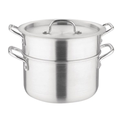 Vogue Aluminium Double Boiler Pan With Lid 24cm
