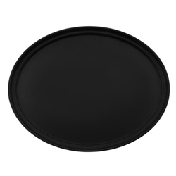 Cambro Camtread Large Fibreglass Oval Non-Slip Tray Black 600mm