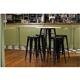 Bolero Bistro Bar Table with Wooden Top Black