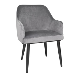 Bolero Lia Velvet Effect Chairs Grey (2 Pack)