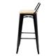 Bolero Bistro Backrest High Stools with Wooden Seat Pad Black (4 pack)