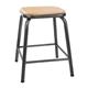 Bolero Cantina Low Stools with Wooden Seat Pad Metallic Grey (4 pack)