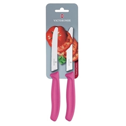 Victorinox 2 Piece Serrated Tomato/Utility Knives (Blister Pack) Pink