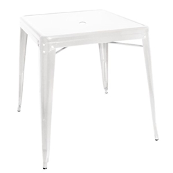 Bolero Bistro Square Steel Table White 668mm (Single)