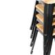Bolero Bistro Low Stools with Wooden Seat Pad Black (4 pack)