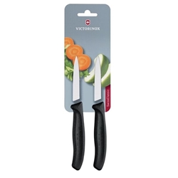Victorinox Pointed Tip Paring Knives 8cm Black (2 pack)