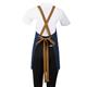 Southside Short Length X-Cross Back Bib Apron Denim Blue with Tan Ties