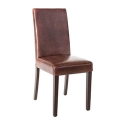 Bolero Faux Leather Dining Chair Antique Brown (2 pack)