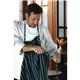 Chef Works Premium Woven Bib Apron Navy & White Stripe