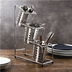 Craven Chrome Plated Cutlery 3 Pot Holder