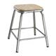 Bolero Galvanised Steel Low Stools with Wooden Seatpad (4 pack)