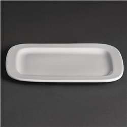 Olympia Whiteware Rounded Rectangular Plates 230mm (12 pack)
