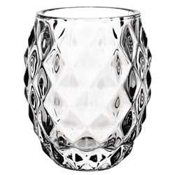 Olympia Glass Diamond Tealight Holder Clear 75mm (6 pack)