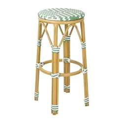Bolero Parisian Style PE Rattan Bar Stools Light Green (2 Pack)