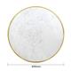 Bolero Round Marble Tabletop with Brass Effect Rim White 600mm