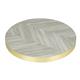 Bolero Pre-Drilled Round Table Top Chevron Design 600mm