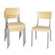 Bolero Cantina Side Chairs with Wooden Seat & Backrest Galvanised (4 Pack)