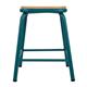 Bolero Cantina Low Stools with Wooden Seat Pad Teal (4 pack)