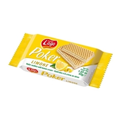Lago Poker Lemon Cream Wafers 45g (20 pack)