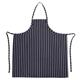 Chef Works Premium Woven Bib Apron Navy & White Stripe