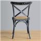 Bolero Wooden Dining Chair with Cross Backrest Black Wash Finish (Box 2)