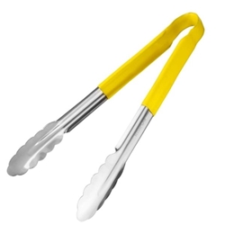 Hygiplas Colour Coded Yellow Serving Tongs 300mm