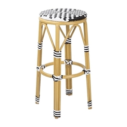Bolero Parisian Style PE Rattan Bar Stools Black  (2 Pack)