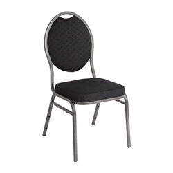 Bolero Oval Back Banquet Chairs Grey & Black (4 Pack)