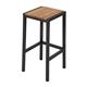 Bolero Black Steel & Acacia Wood Bar Stools (2 Pack)