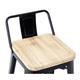 Bolero Bistro Backrest High Stools with Wooden Seat Pad Black (4 pack)