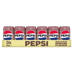 Pepsi Cream Soda Cans 24x330ml Zero Sugar