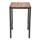 Bolero Square Steel and Acacia Bar Table 600mm