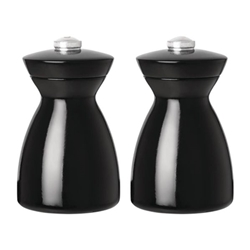 Olympia Salt and Pepper Mill Set Black and Chrome