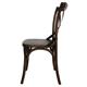 Bolero Wooden Dining Chair with Metal Cross Backrest Walnut Finish (2 pack)