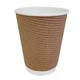 Fiesta Recyclable Coffee Cups Ripple Wall Kraft 340ml / 12oz (25 Pack)