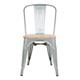 Bolero Bistro Side Chairs with Wooden Seat Pad Galvanised Steel (4 pack)
