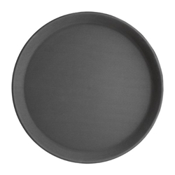 Olympia Kristallon Polypropylene Round Non-Slip Tray Black 406mm