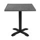 Bolero Black Brushed Mix Outdoor Tempered Glass Table Top Square Grey Trim 700mm